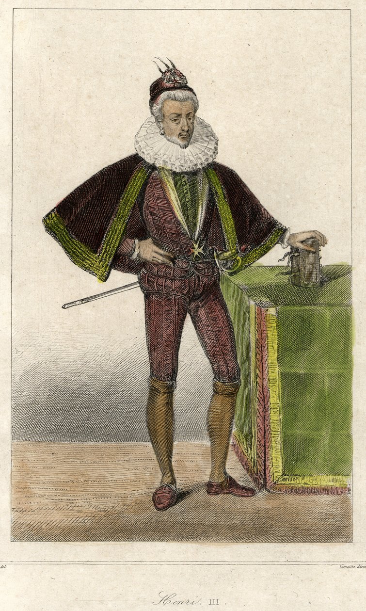 Retrato de Henrique III (1551 - 1589), Rei da França. de French School