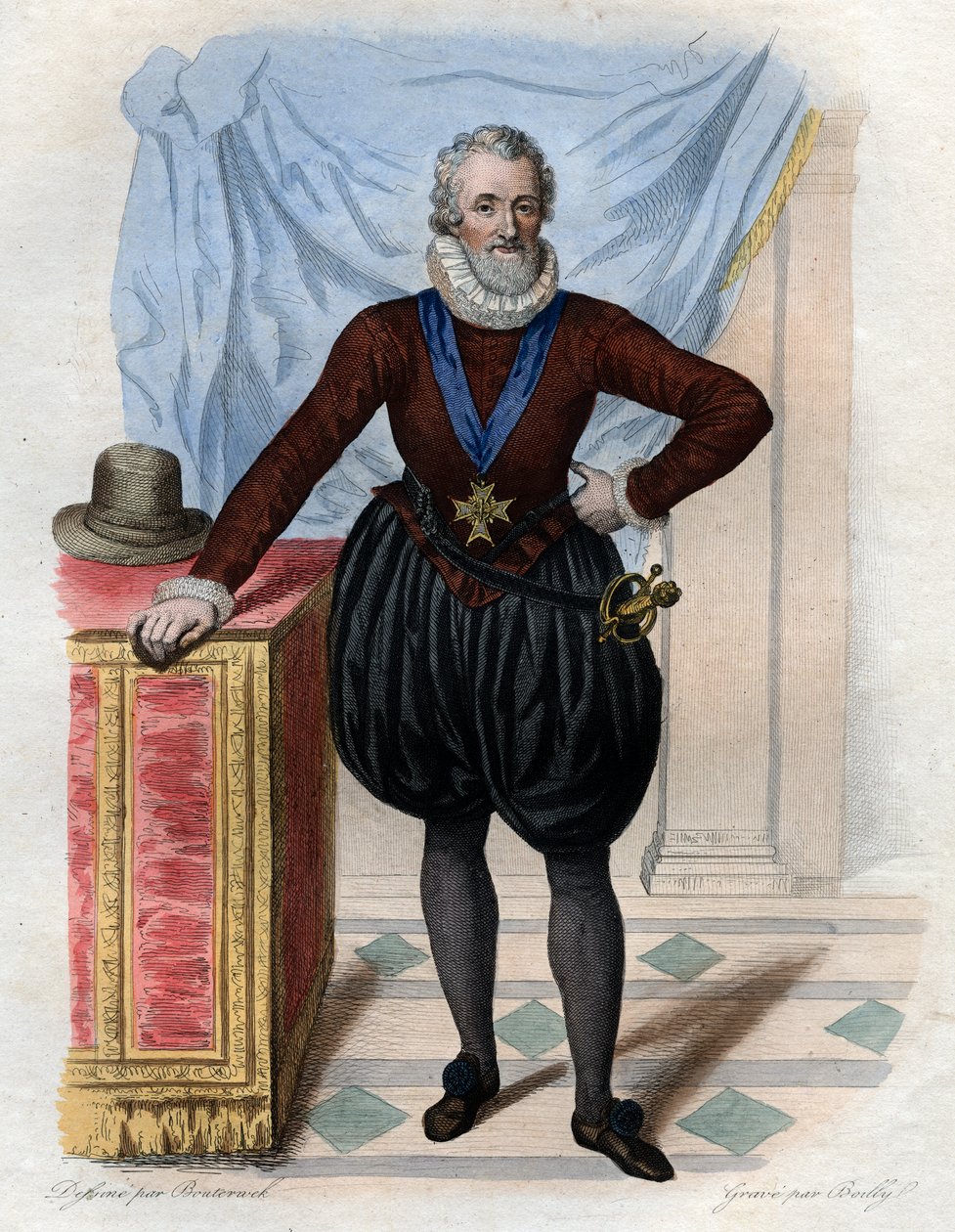 Retrato de Henrique IV (1553-1610), rei da França. de French School