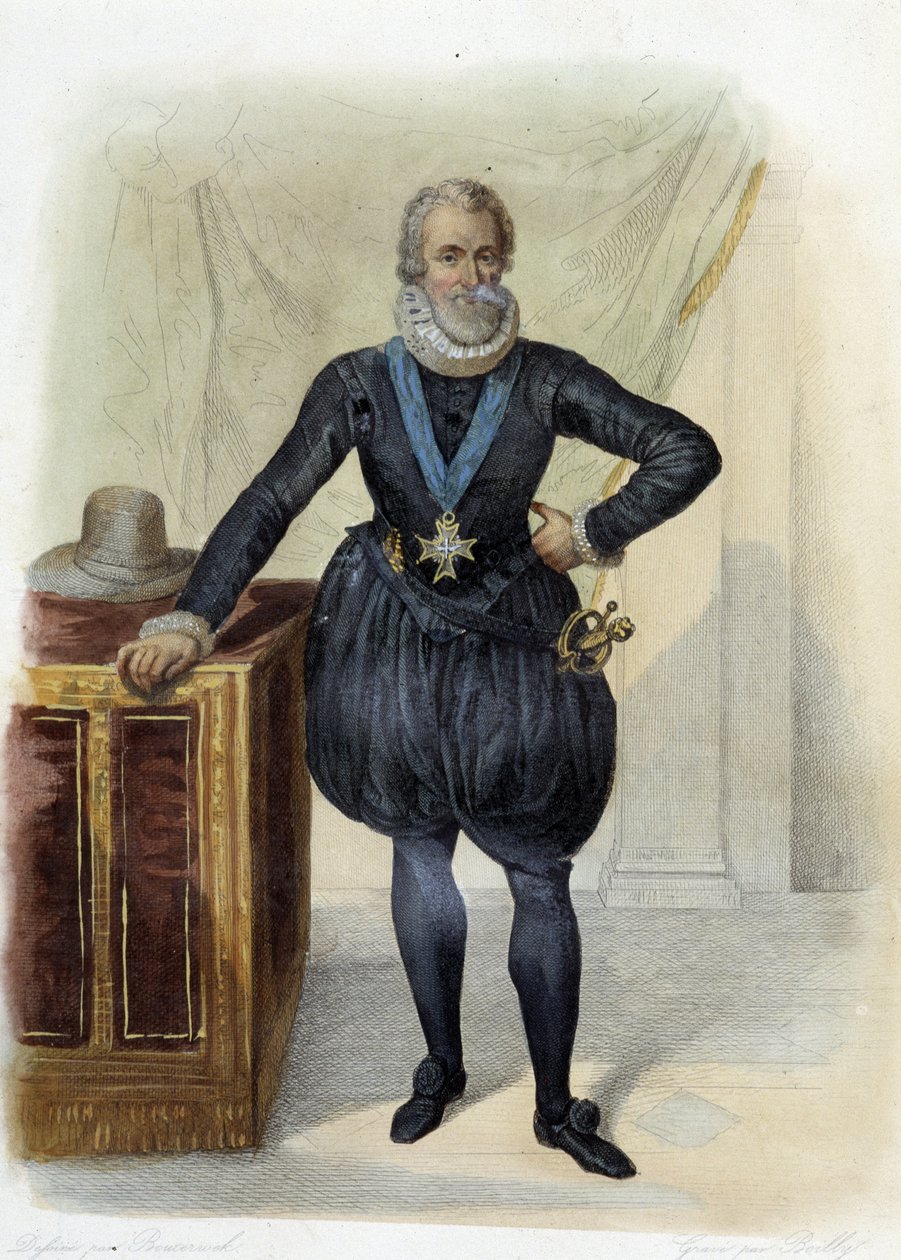 Retrato de Henrique IV, Rei de França (1553-1610) - em "Le Plutarque francais", Ed. Mennechet de French School