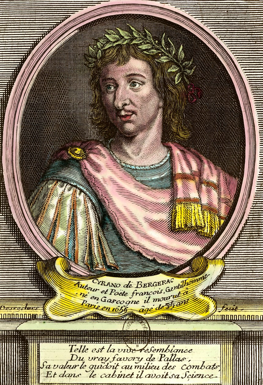 Retrato de Hercules Savinien de Cyrano de Bergerac (1619 - 1655) escritor francês. de French School