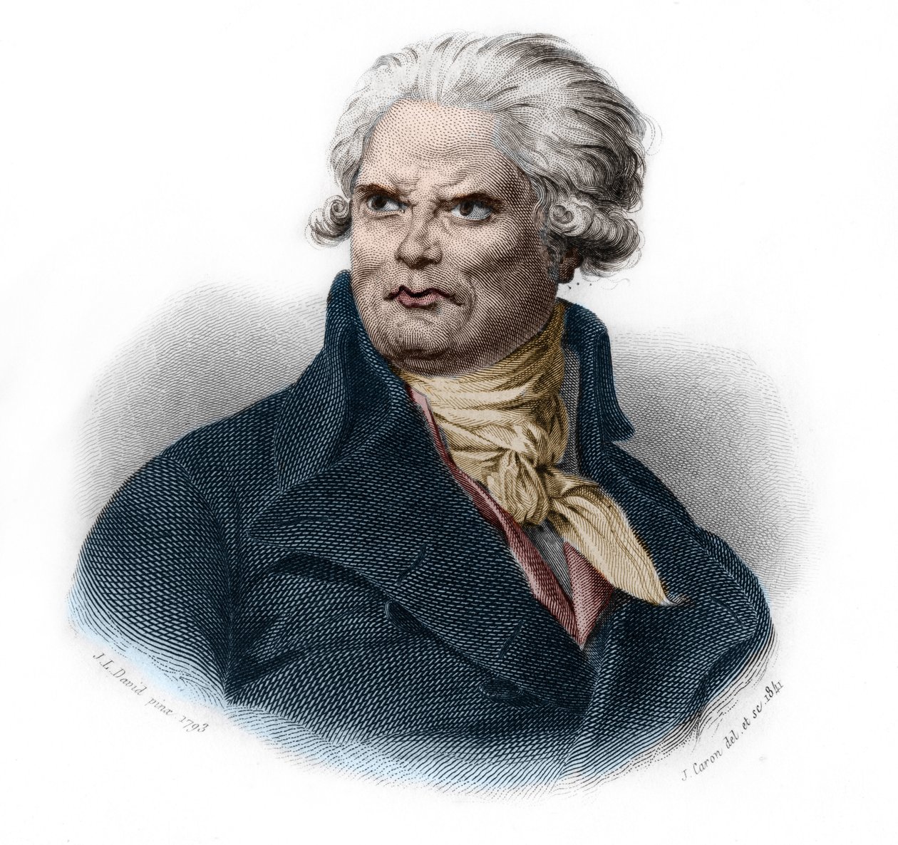 Retrato de Honore Gabriel (Honore-Gabriel) Riqueti, Conde de Mirabeau (1749-1791), político francês e revolucionário. in "LIBRE DES SPORERS" de Louis de Cormenin Timon. 1842. Coleção privada. de French School