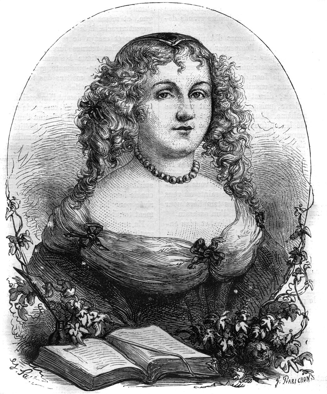 Retrato de Isabel II de Jerusalém (Yolande de Brienne), Rainha de Jerusalém (1212-1228) e esposa de Frederico II do Santo Império. Gravura em "História dos Papas (...) Crimes da Rainha Rei e Imperadores ao longo dos séculos" por Maurice Lachatre de French School