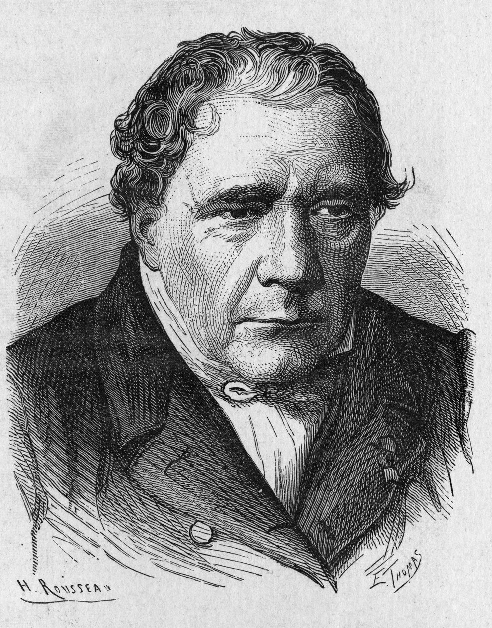 Retrato de Jacques Babinet (1794 - 1872), físico e astrônomo francês - no "Album de la Science; cientistas ilustres; Grandes descobertas" 1896. de French School