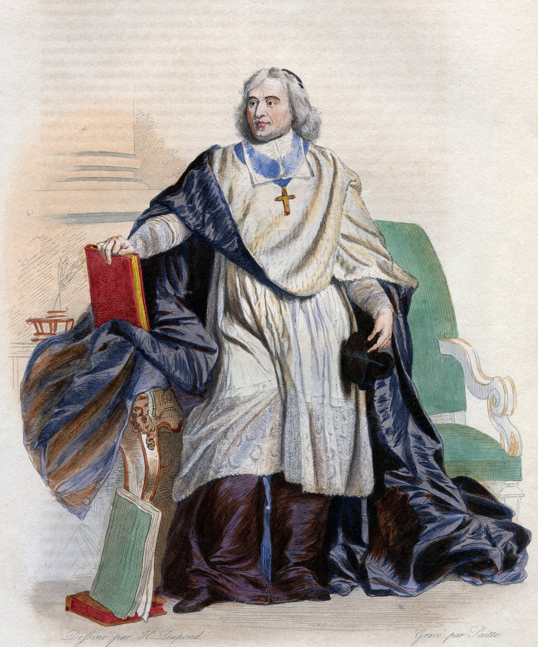 Retrato de Jacques Benigne Bossuet (1627-1704), bispo e teólogo francês. de French School