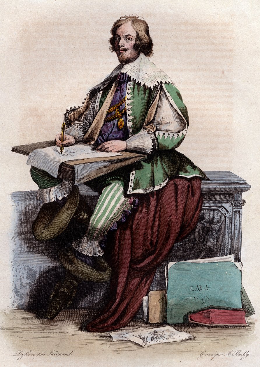 Retrato de Jacques Callot (1592-1635), gravador e desenhista francês de French School