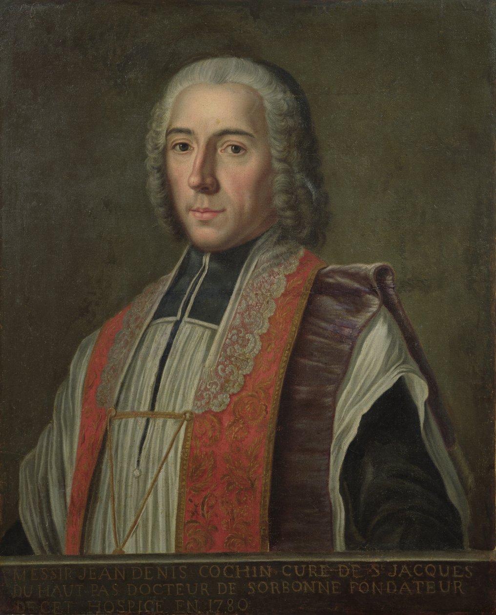Retrato de Jacques Denis Cochin (1726-83) Fundador do Hopital Saint-Jacques de French School