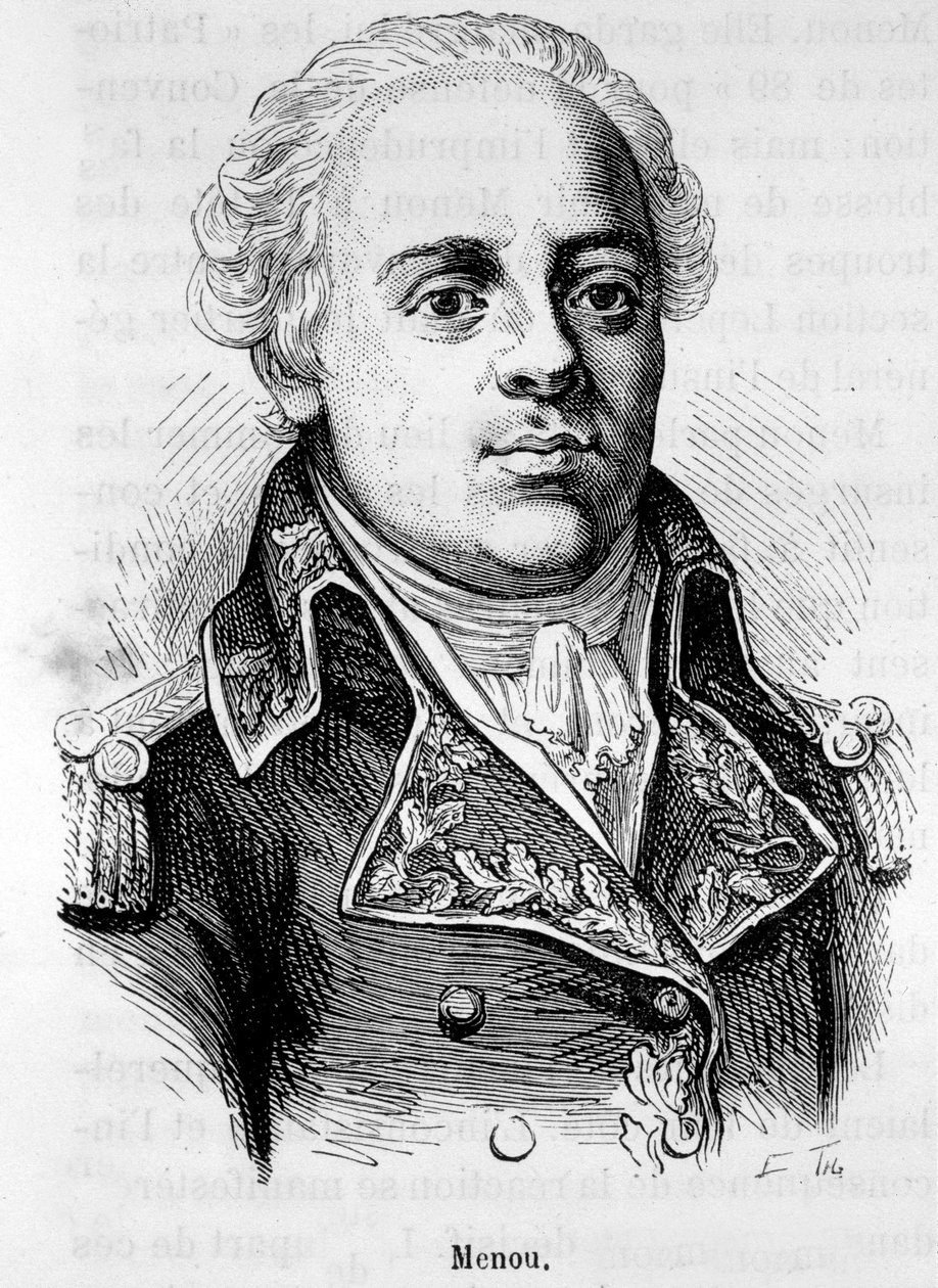 Retrato de Jacques Francois Menou, Barão de Boussay, General francês (1750-1810) - em "L