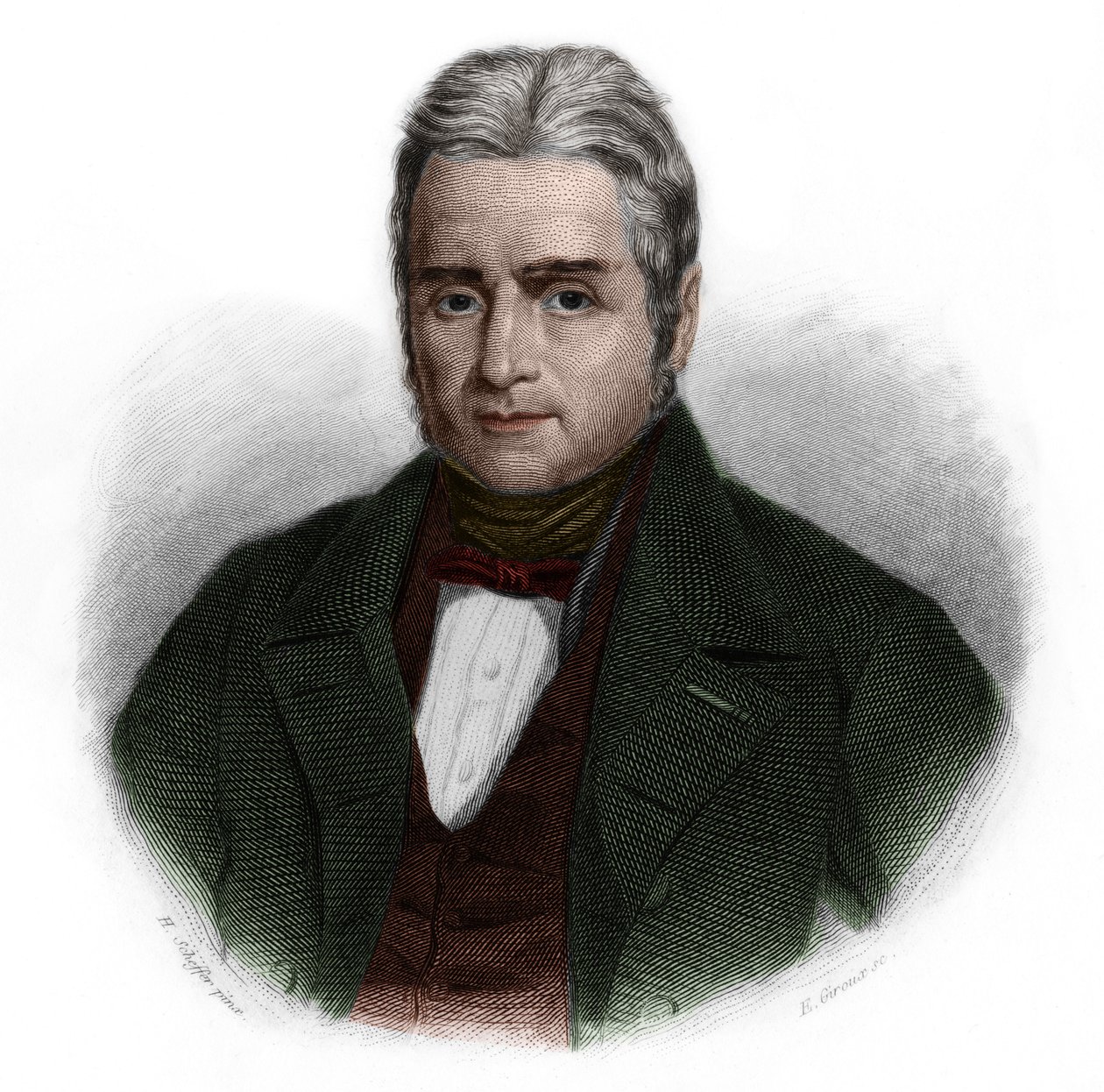 Retrato de Jacques Lafitte (1767-1844), político e banqueiro francês. em "Livro dos Oradores" de Louis de Cormenin Timon. 1842. Coleção privada. de French School