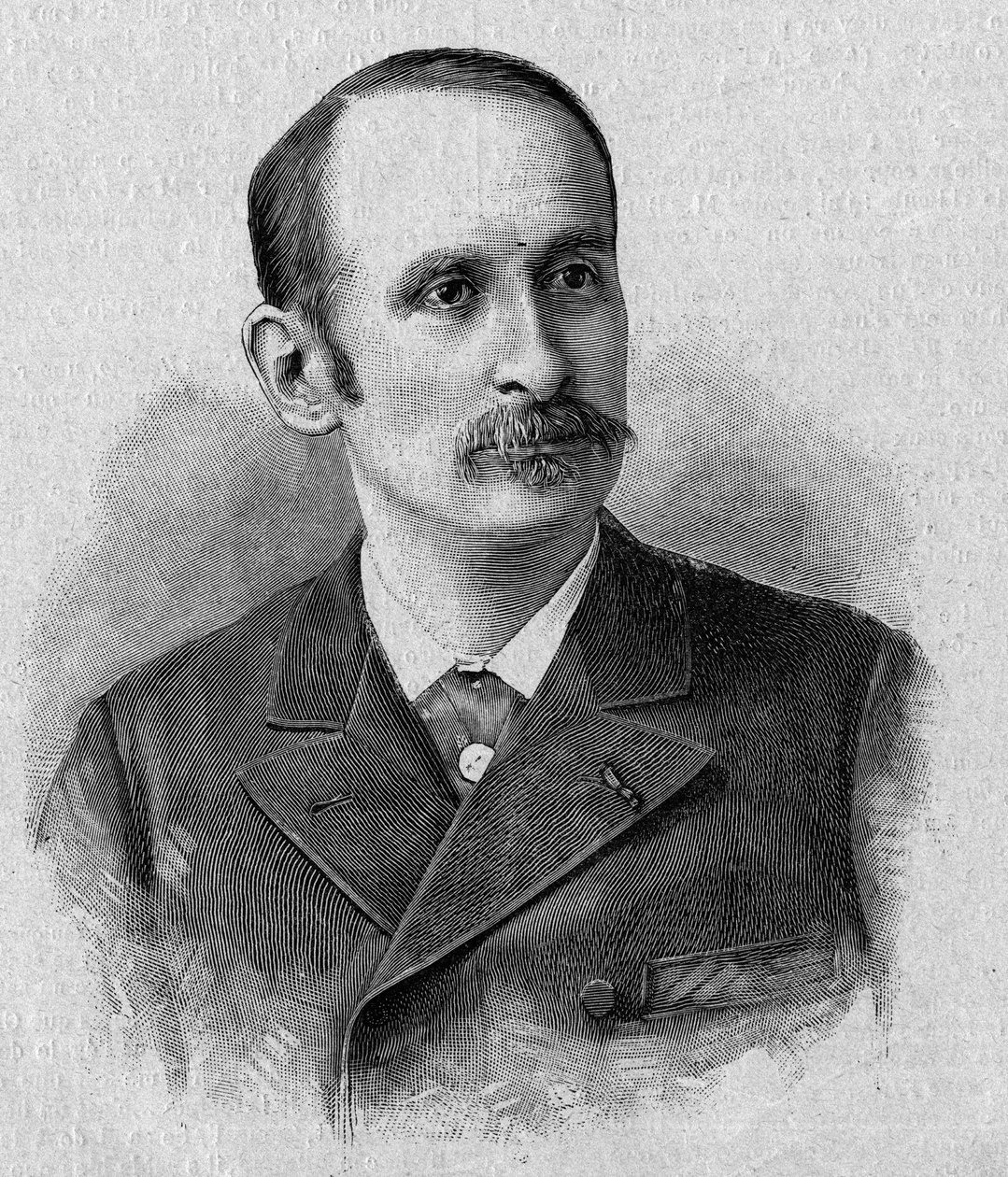 Retrato de Jacques Marie Eugene Godefroy-Cavaignac (Godefroy de Cavaignac, Godefroy Cavaignac) (1853-1905), político francês, ministro da guerra em 1895. Gravura em "La gazette du dimanche" de 14 de Novembro de 1895. de French School