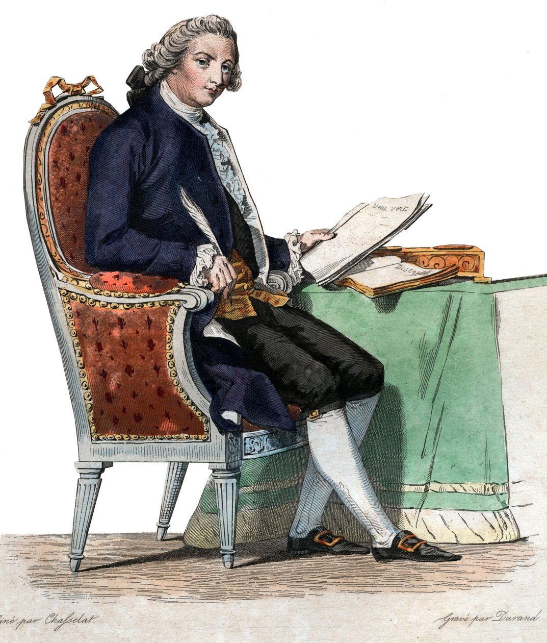 Retrato de Jean-Baptiste-Louis Gresset (1709-1777), poeta e dramaturgo francês. de French School