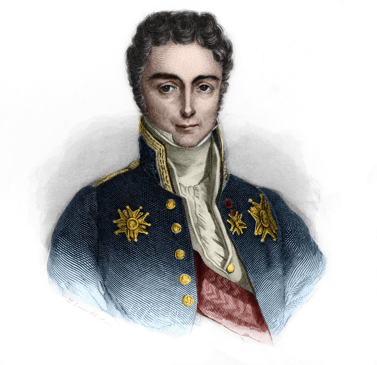 Retrato de Jean-Baptiste (Jean Baptiste) Sylvere Gay, Visconde de Martignac (1778Ð1832), estadista francês. in "LIBRE DES SPORERS" de Louis de Cormenin Timon. 1842. Coleção privada. de French School