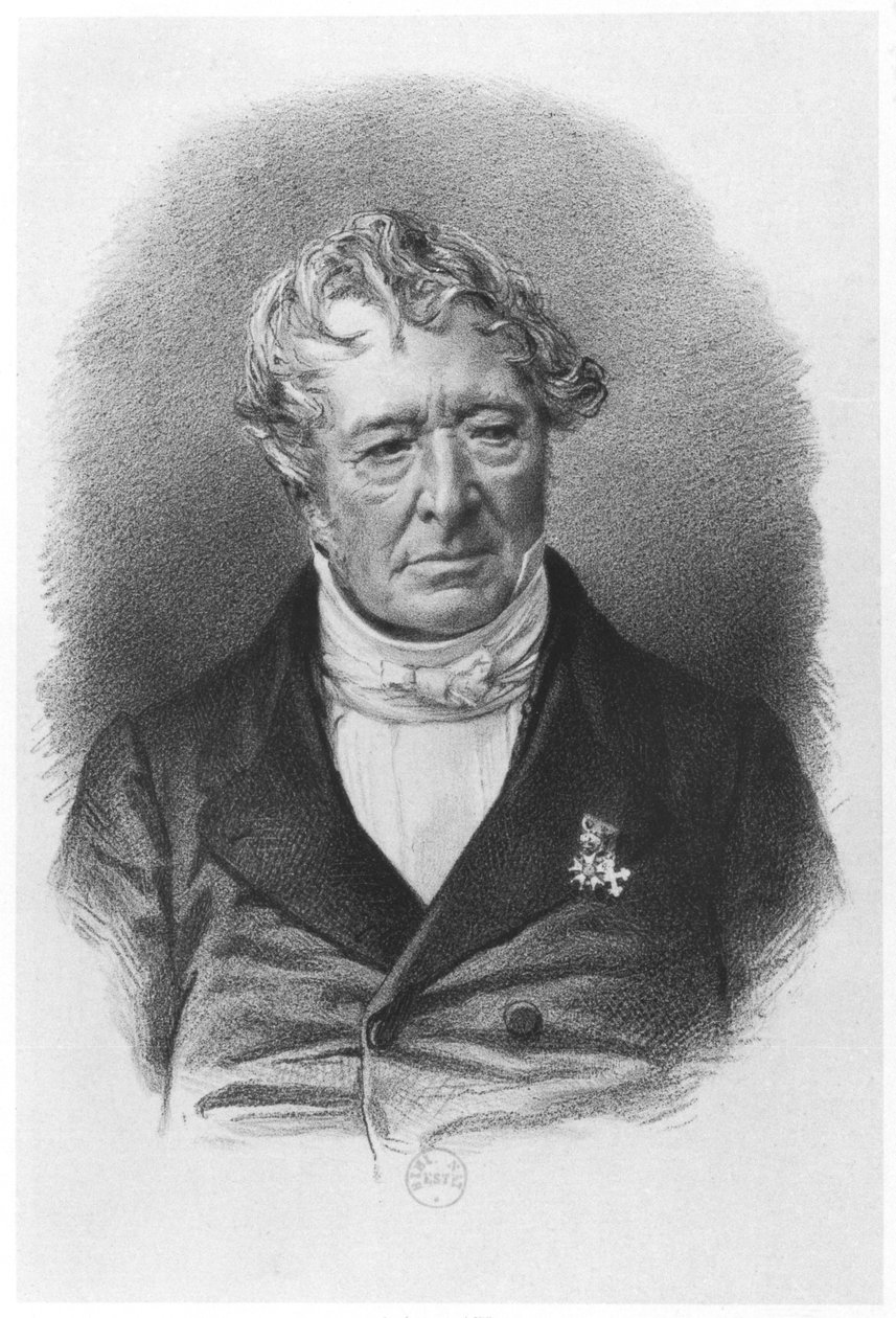 Retrato de Jean-Jacques Champollion (1778-1867) chamado Champollion-Figeac, impresso pela Lemercier & Co de French School