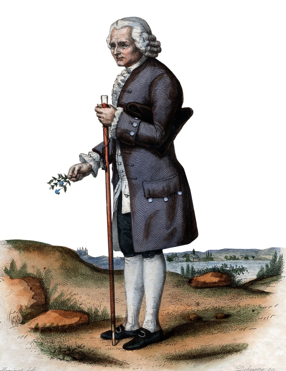 Retrato de Jean-Jacques Rousseau (1712-1778), filósofo suíço. de French School