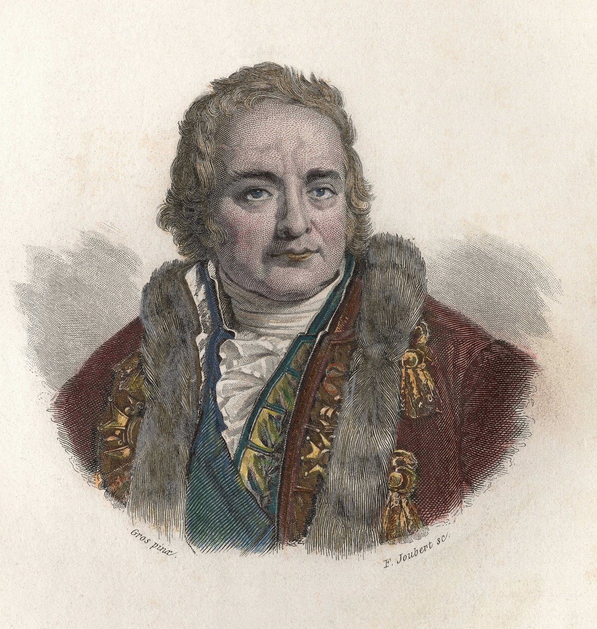 Retrato de Jean Antoine (Jean - Antoine) Chaptal, Conde de Chanteloup (1756-1832), químico e político francês. Em "Retratos de Homens Úteis". de French School