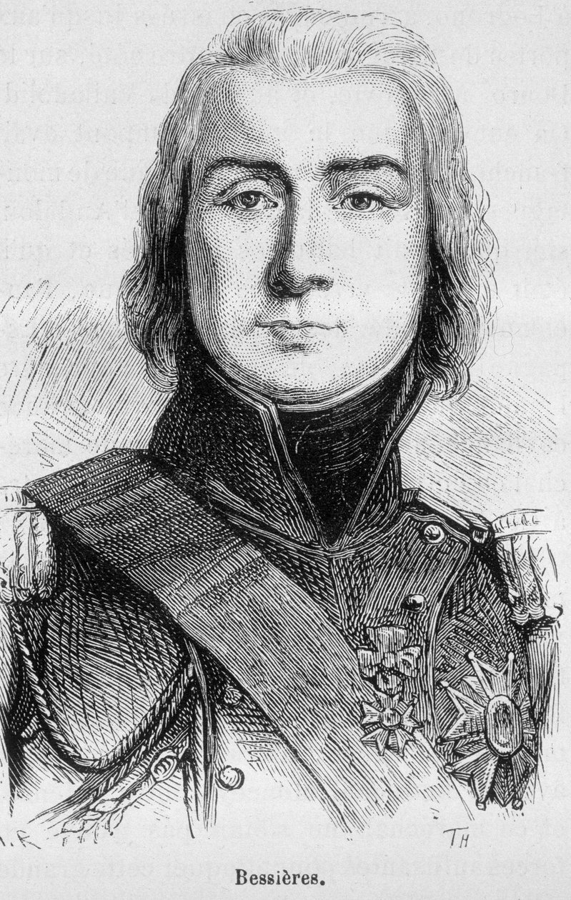 Retrato de Jean Baptiste Bessières, Duque de Istria, Marechal da França (1768 - 1813), morto na véspera da Batalha de L¿tzen - em "A História da França" de Henri Martin de French School