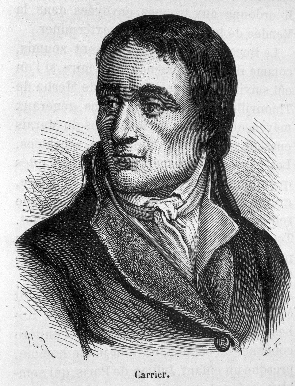 Retrato de Jean Baptiste Carrier (1756 - 1794), políticos franceses - em "L