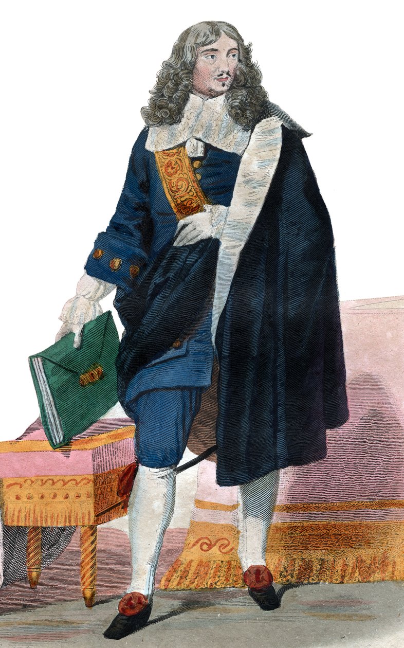 Retrato de Jean Baptiste Colbert (1619-1683), político francês. de French School