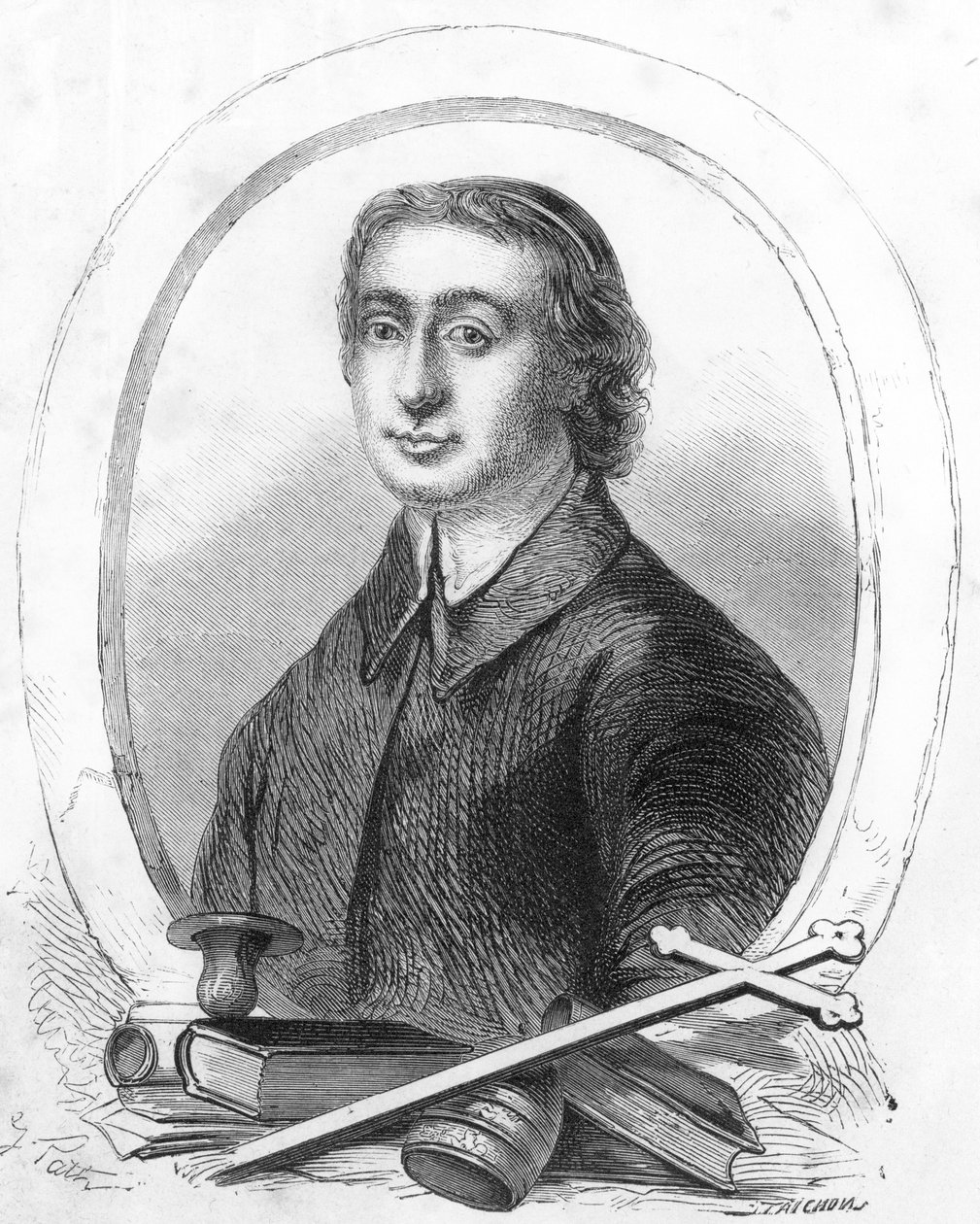 Retrato de Jean Baptiste Massillon (1663-1742) (gravura) de French School