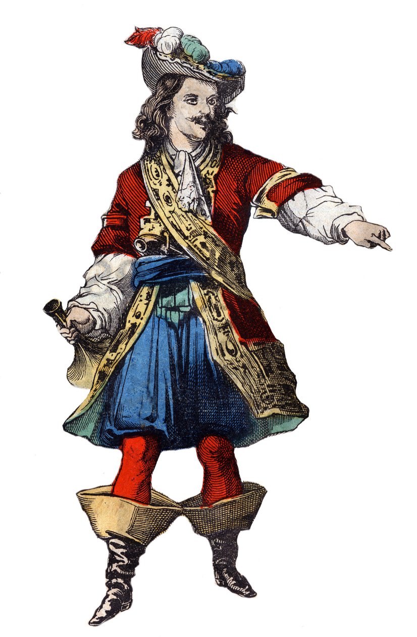 Retrato de Jean Bart (1650 - 1702), corsário francês. Imagem epinal do final do século XIX. de French School