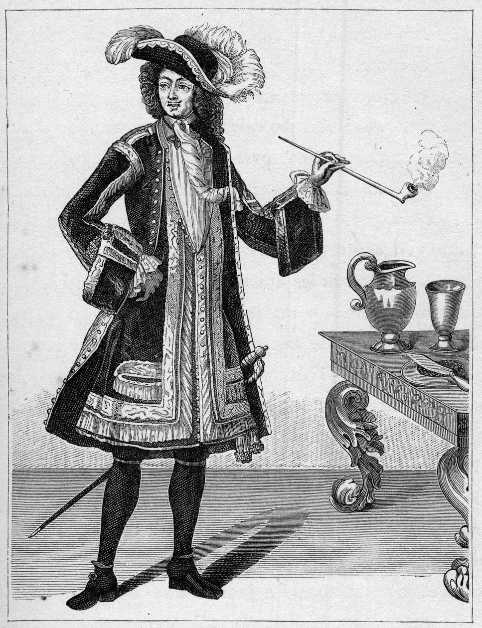 Retrato de Jean Bart (1651-1702), corsário francês. Gravura em "La Marine et les colonies: commerce". de French School