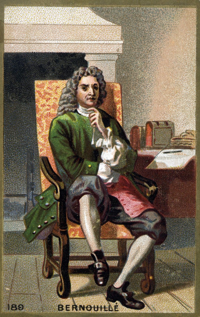 Retrato de Jean Bernoulli (Johann Bernouilli) (1667-1748) Cromolitografia do final do século XIX. de French School