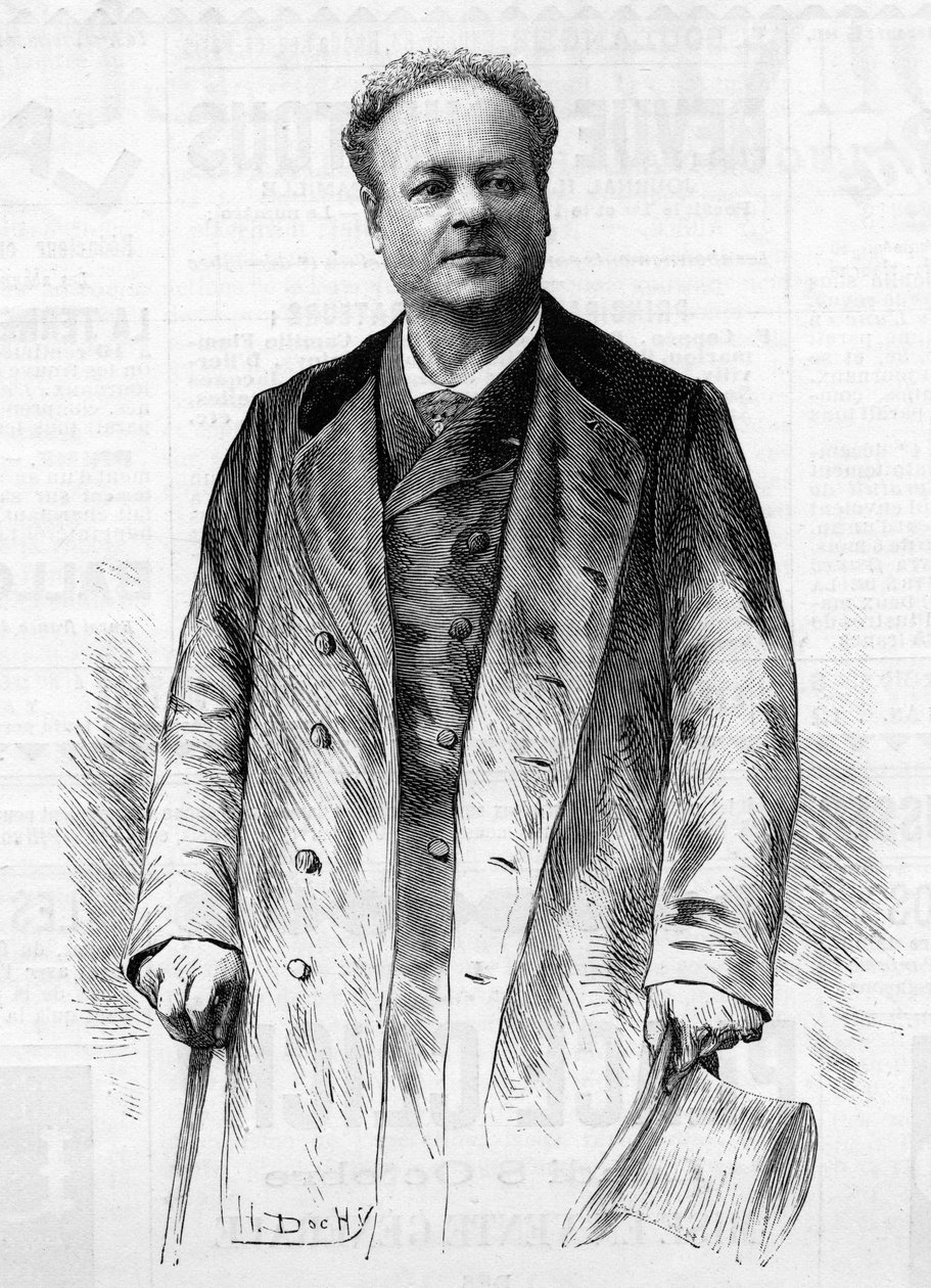 Retrato de Jean Berthelier (1830-1888), ator e cantor francês. de French School