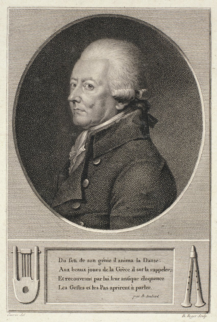 Retrato de Jean Georges Noverre (1727-1810) gravado por B. Roger de French School