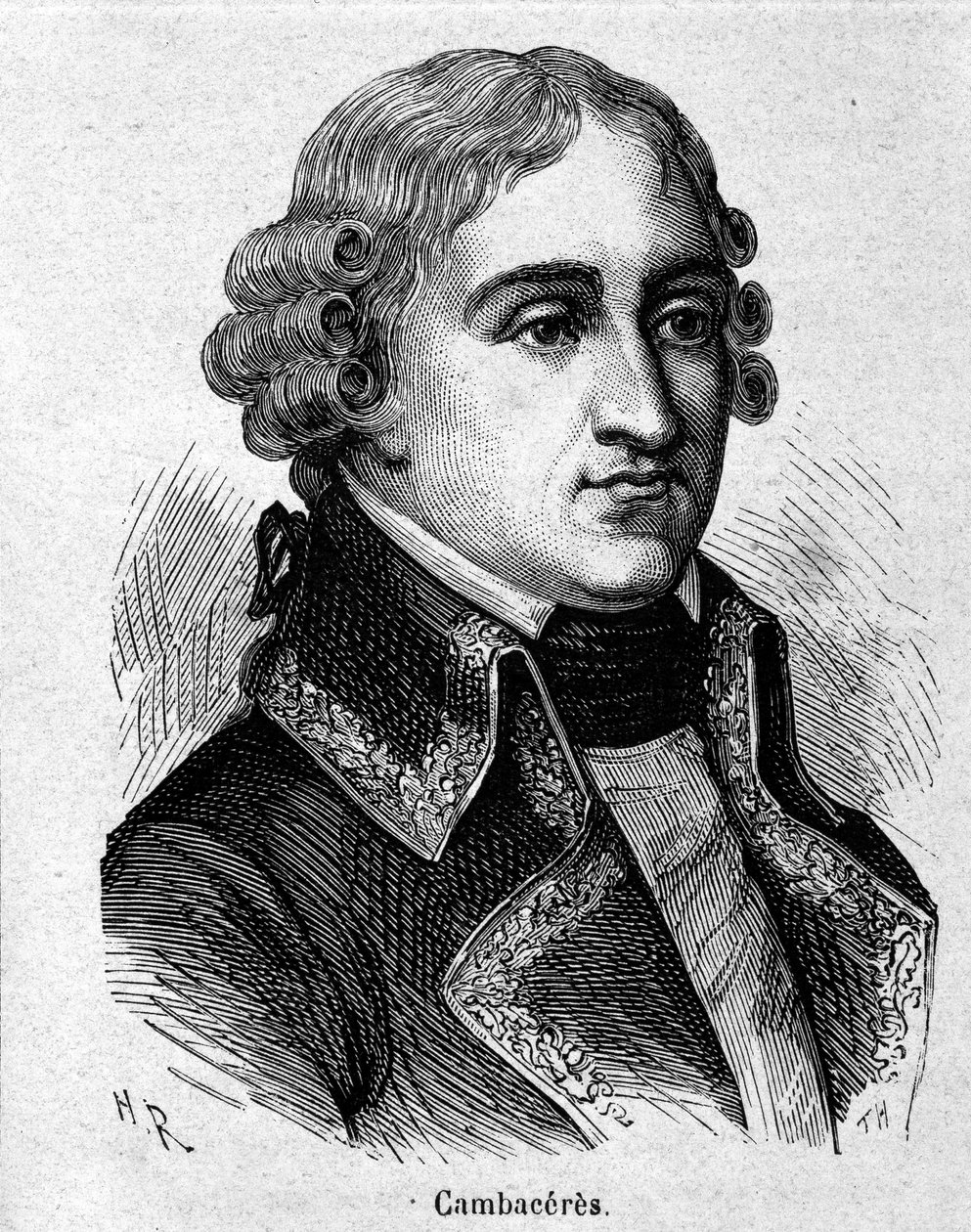 Retrato de Jean Jacques Régis de Cambacérès, duque de Parma, jurista e político francês (1753-1824) - gravura - em “” L&39;Histoire de France ”” de Henri Martin de French School