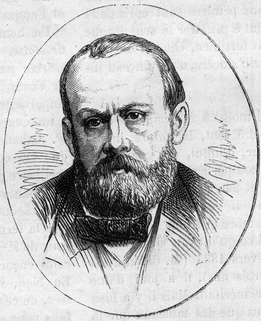 Retrato de Jean Joseph Perraud (1819/1821-1876), escultor francês. Gravura em "Le Monde Illustré" n°890 de 2 de Maio de 1874. de French School