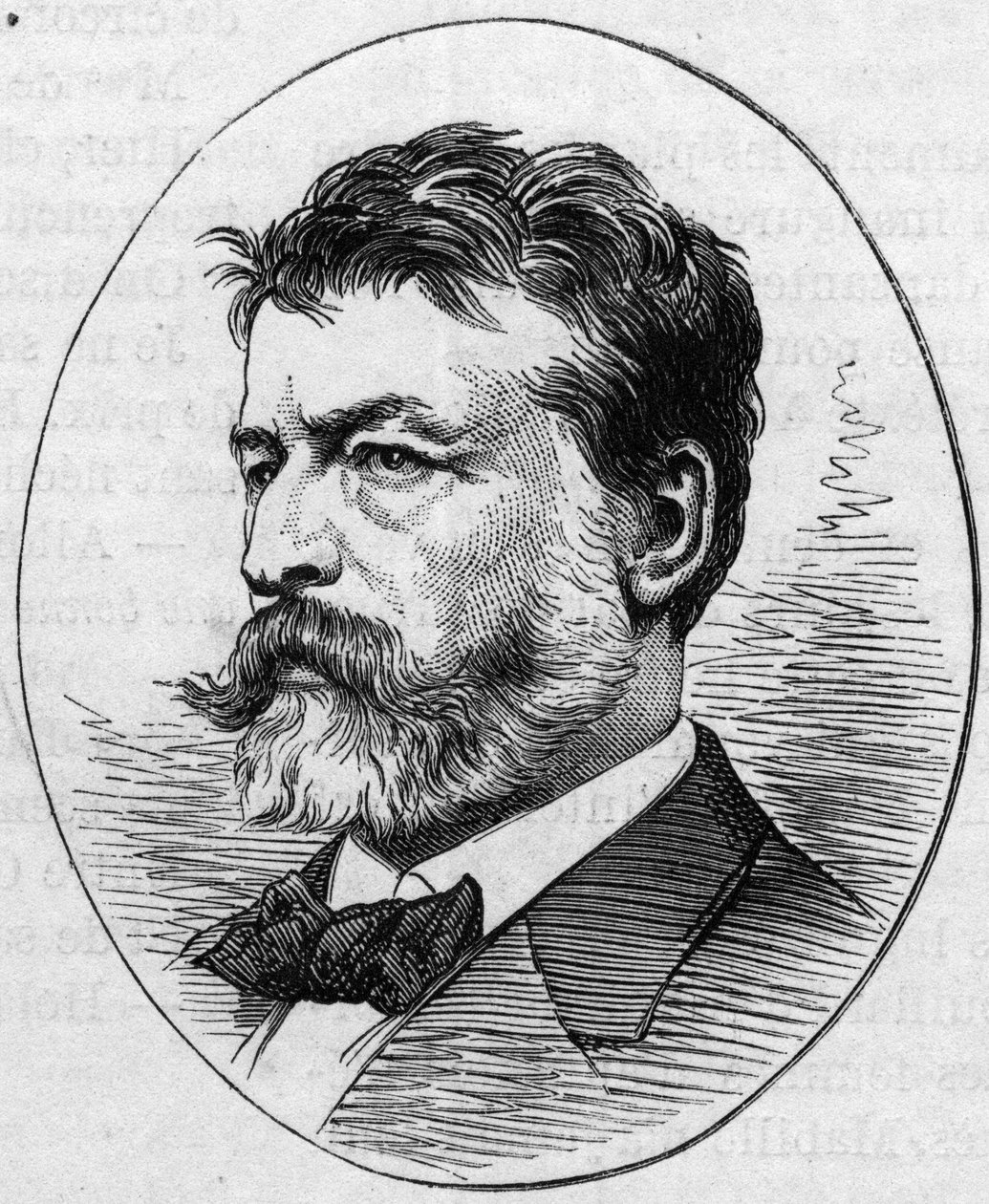 Retrato de Jean Louis Ernest Meissonnier (1815-1891), pintor francês. Gravura em "Le Monde Illustré" n°890 de 2 de Maio de 1874. de French School