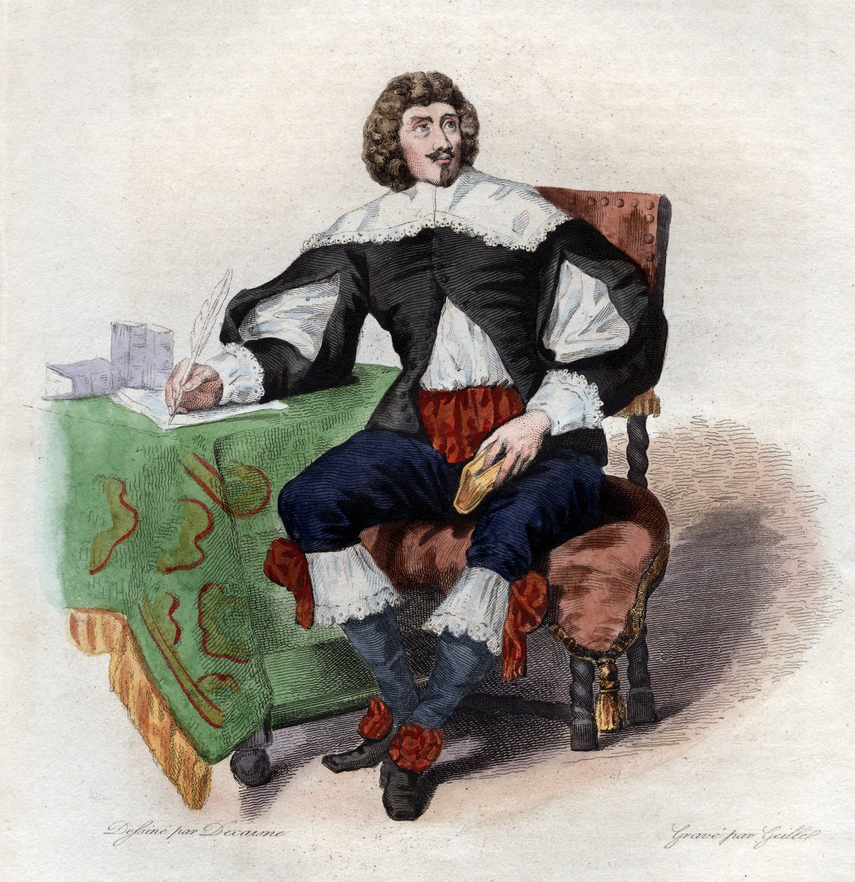 Retrato de Jean Louis Guez de Balzac (1597-1654), autor francês. de French School