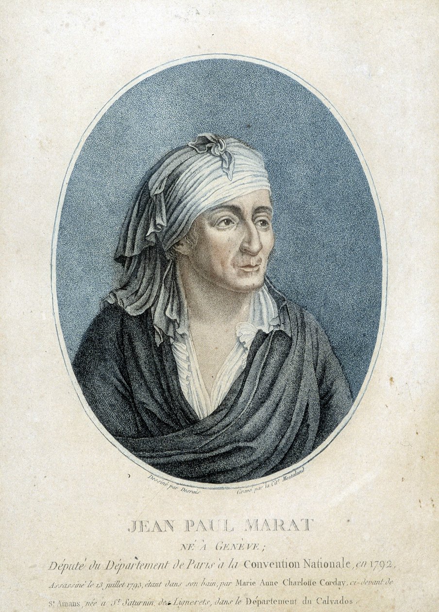 Retrato de Jean Paul Marat (1743-1793), médico, publicista e político francês de French School