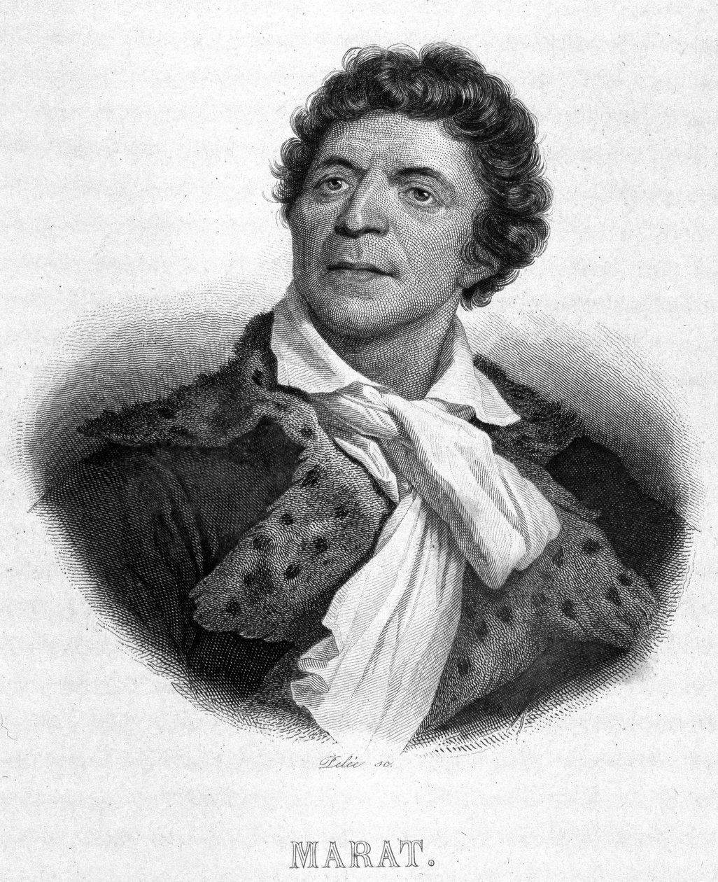 Retrato de Jean Paul Marat (1743 - 1793) - em "Revolution francaise" de Thiers. Século XIX de French School