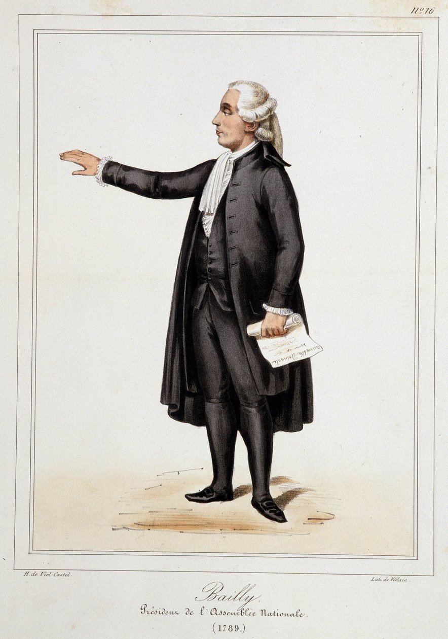 Retrato de Jean Sylvain Bailly (1736 - 1793) - em "Collection de costumes, armes et meubles pour la histoire de la revolution francaise et de l