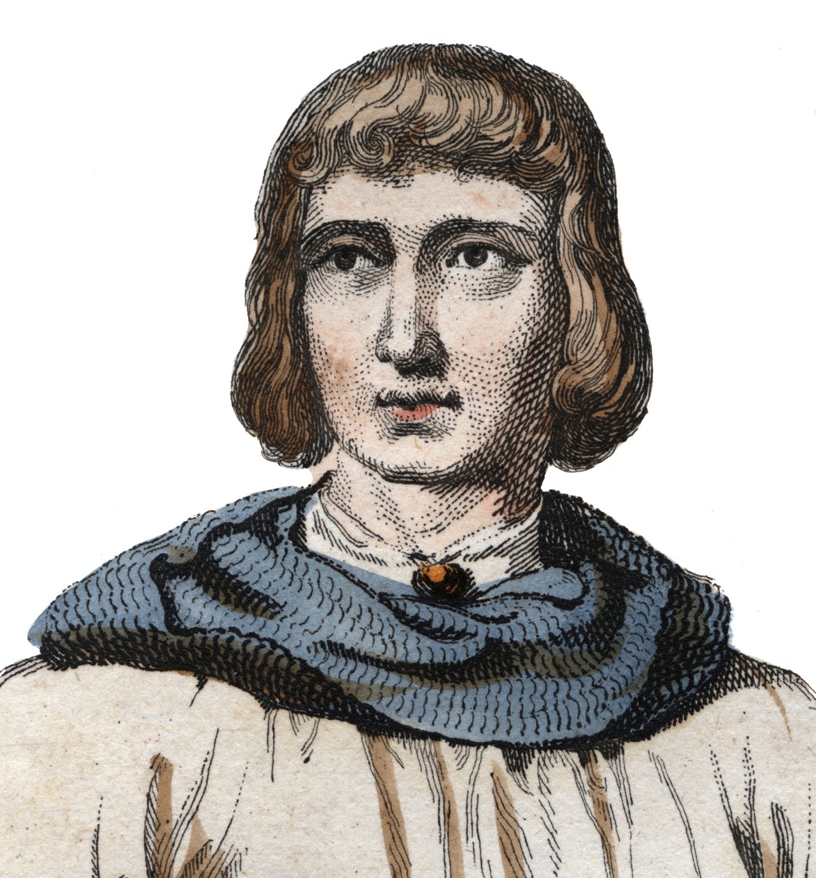 Retrato de Jean de Joinville (1225-1317), cronista da França medieval. de French School