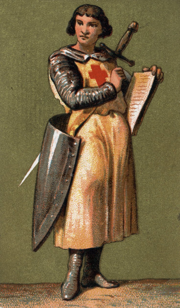 Retrato de Jean de Joinville (1225 - 1317) Colunista francês Amigo e confidente do rei Luís IX, a quem acompanhou na VII Cruzada. Cromolitografia do século XIX. de French School