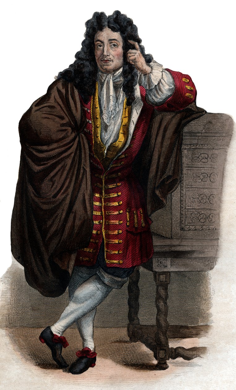 Retrato de Jean de La Bruyere (Labruyère) (1645-1696), ensaísta e moralista francês. de French School