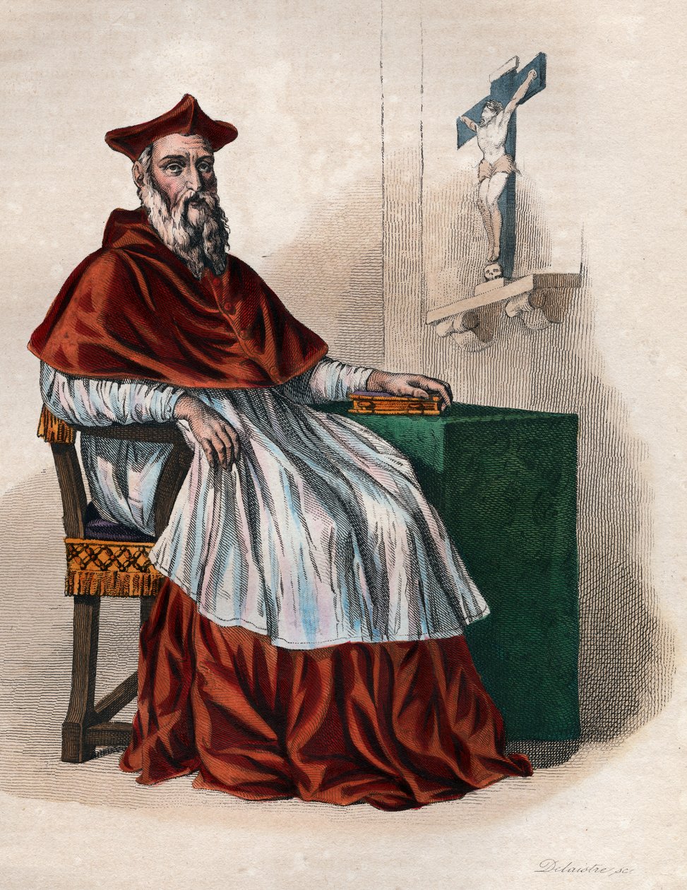 Retrato de Jean du Bellay (1492-1560), cardeal e diplomata franceses. de French School