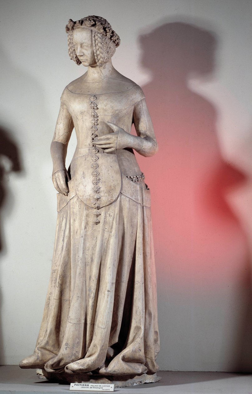 Retrato de Jeanne de Boulogne, esposa do Duque de Berry (1340-1416) Escultura de 1385 do Palácio da Justiça de Poitiers. Paris, Museu de Monumentos inglês de French School