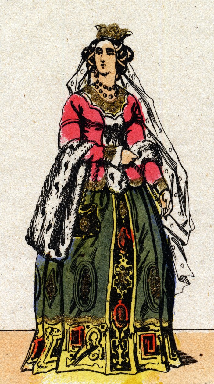 Retrato de Jeanne de Bourbon (1337-1378), esposa de Carlos V da França. de French School