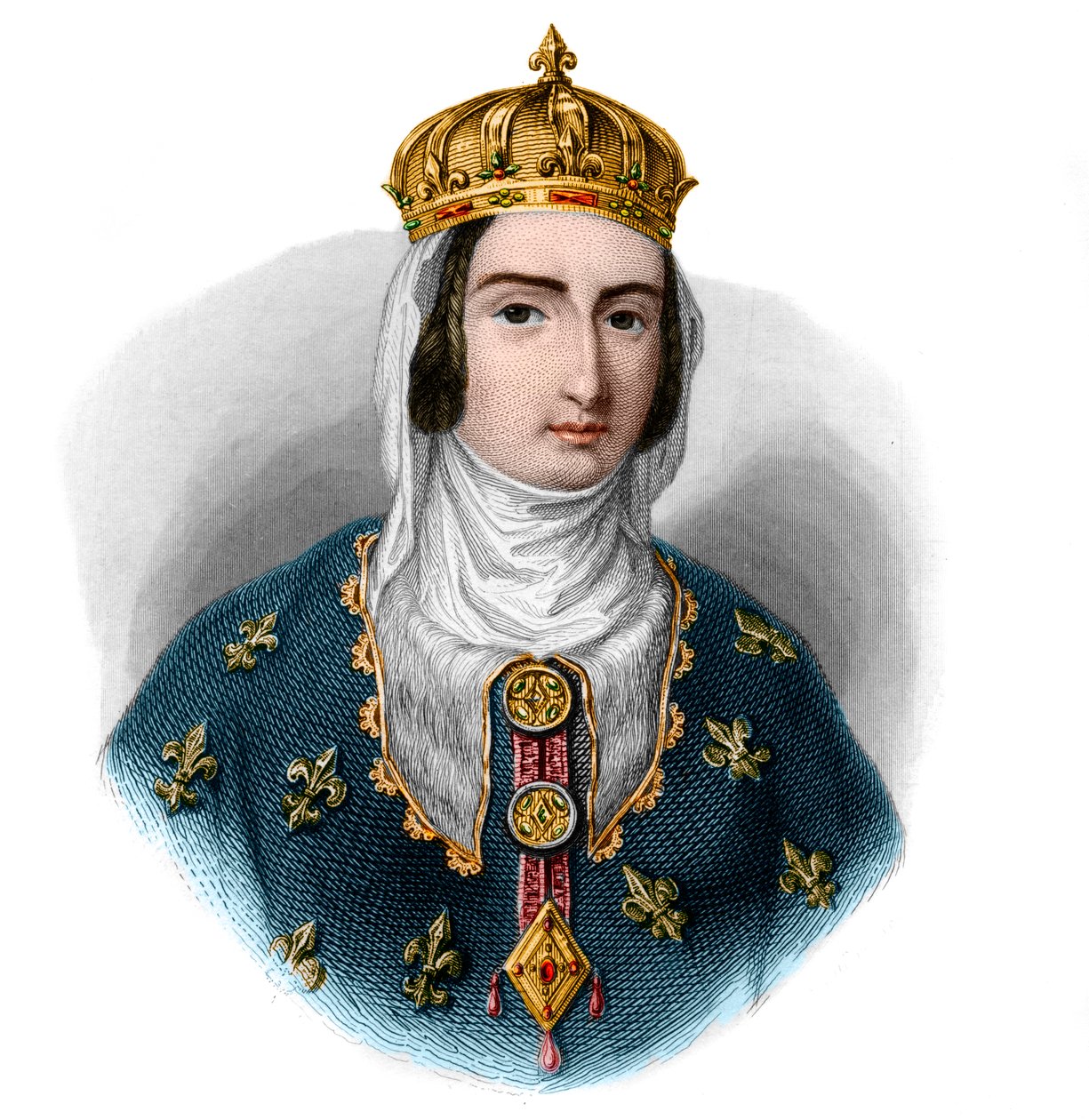 Retrato de Joana I de Navarra (1273-1305) rainha reinante de Navarra e rainha consorte de França. de French School