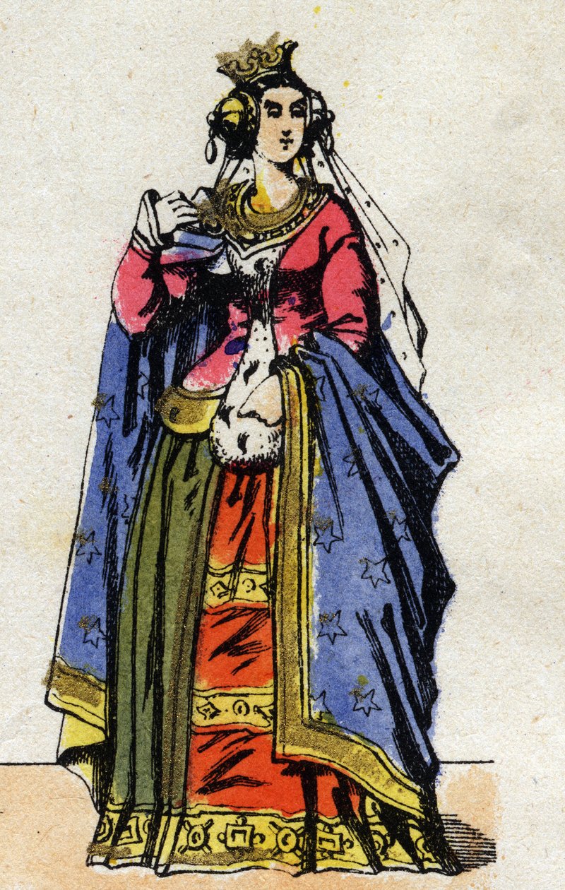 Retrato de Joana de Borgonha (ca. 1291-1330), esposa de Filipe V da França. (dinastia Capetian). de French School