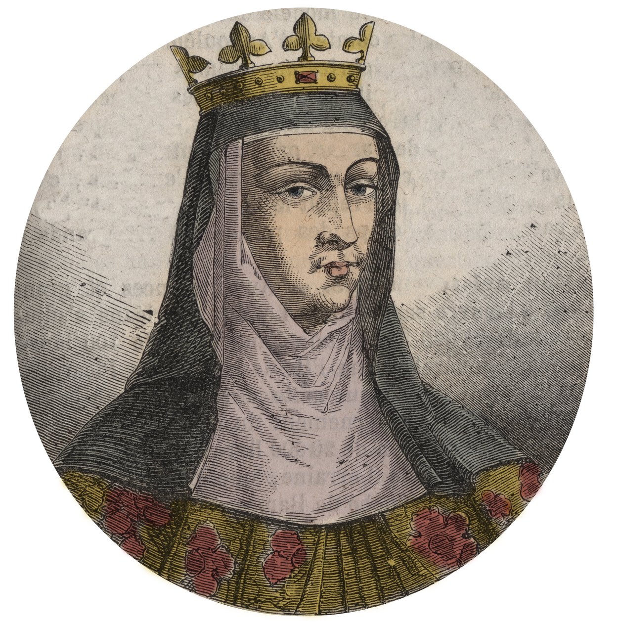 Retrato de Joana de França (1464-1505) (ou de Valois) Rainha de França Esposa de Luís XII - Joana de França e Valois (1464-1505) de French School