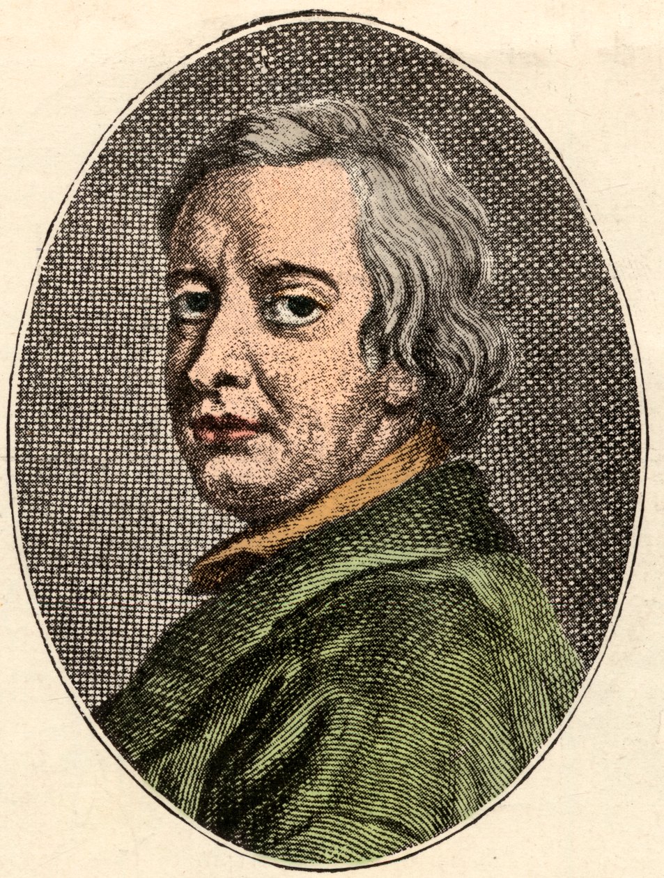 Retrato de John Dryden, poeta inglês, (1631-1700). de French School