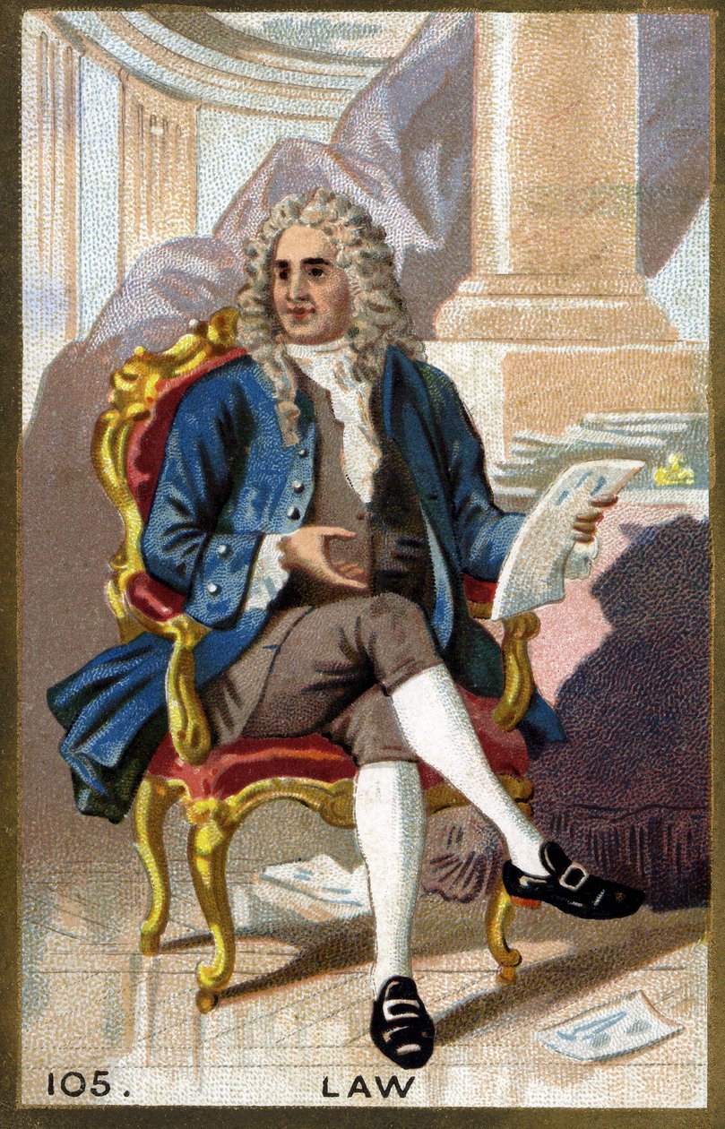 Retrato de John Law (1671-1729). Cromolitografia do final do século XIX. de French School