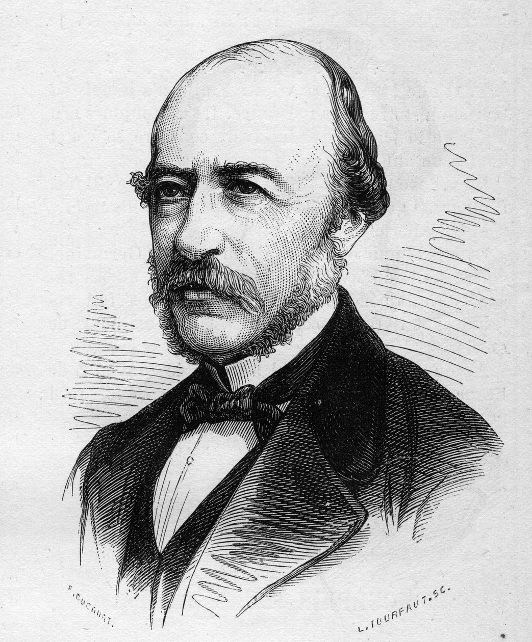 Retrato de Joseph Autran (1813-1877), poeta francês. Gravura em "Le Monde Illustré" n°1040 de 17 de Março de 1877. de French School