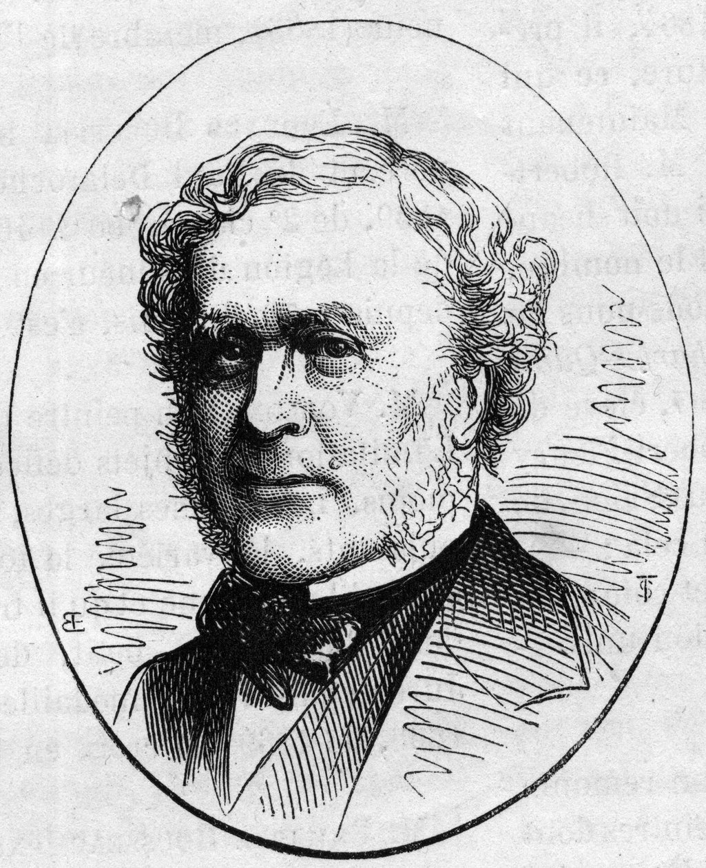 Retrato de Joseph Louis Duc (1802-1879), arquiteto francês. Gravura em "Le Monde Illustré" n°890 de 2 de Maio de 1874. de French School