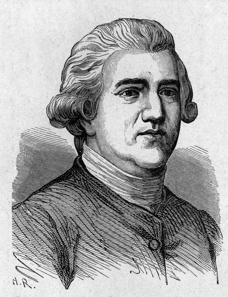 Retrato de Josiah Wedgwood (1730 - 1795), artista e industrial britânico - em "Album of Science; ilustres estudiosos; Grandes Descobertas" 1896. de French School