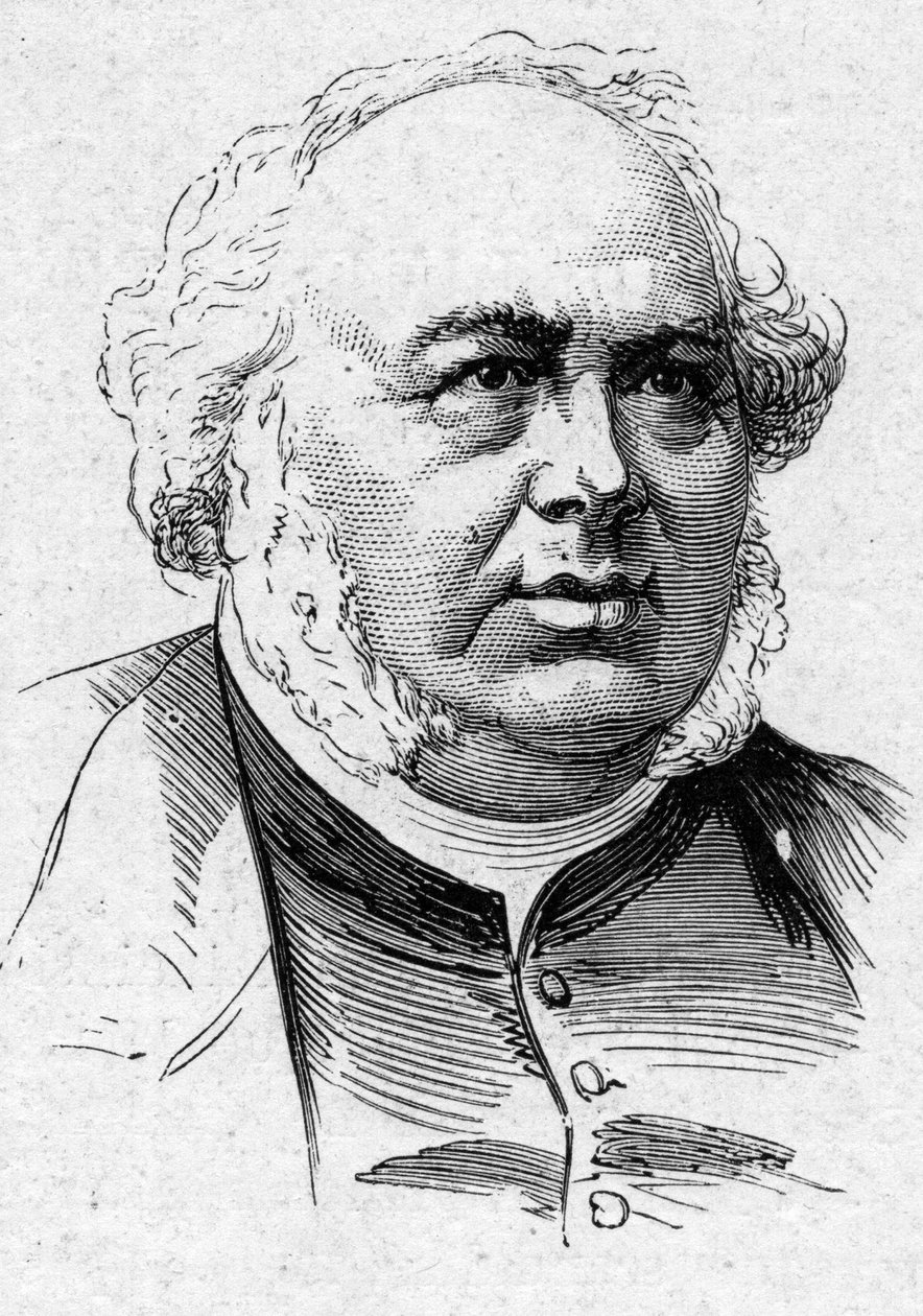 Retrato de Jules Janin (1804-1874), romancista, crítico e acadêmico francês. Gravura em "Le Monde Illustré" n°883 de 14 de Março de 1874. de French School