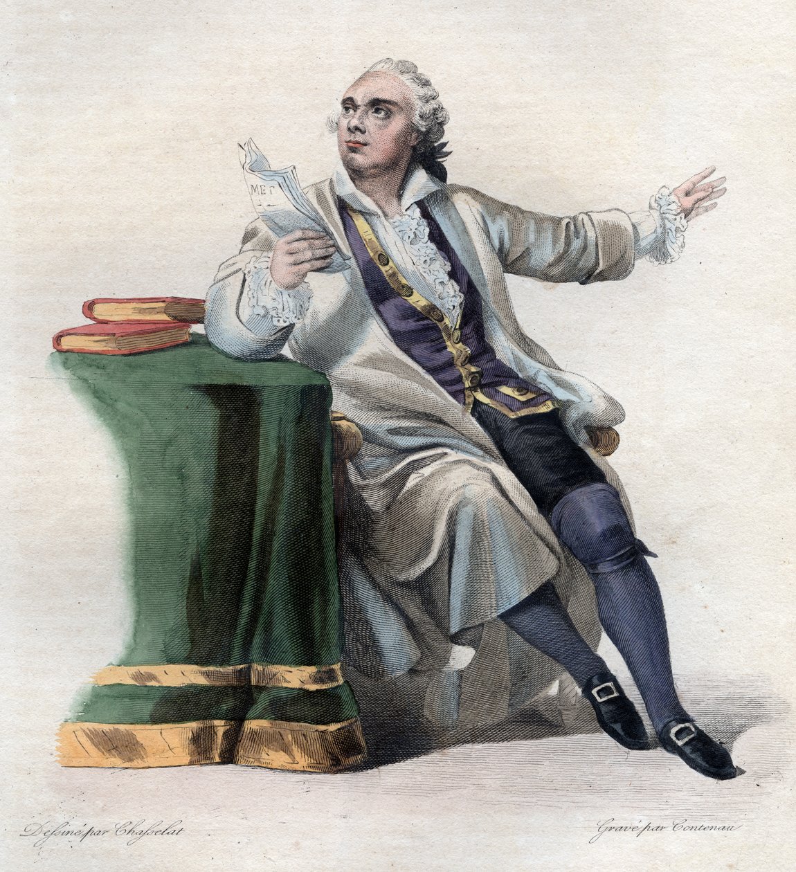 Retrato de Lekain (1729-1778), ator francês. de French School